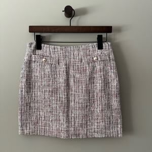 EUC IMVELY VINTAGE STITCH TWEED MINI SKIRT WITH FAUX PEARL DETAILS SIZE MEDIUM 1